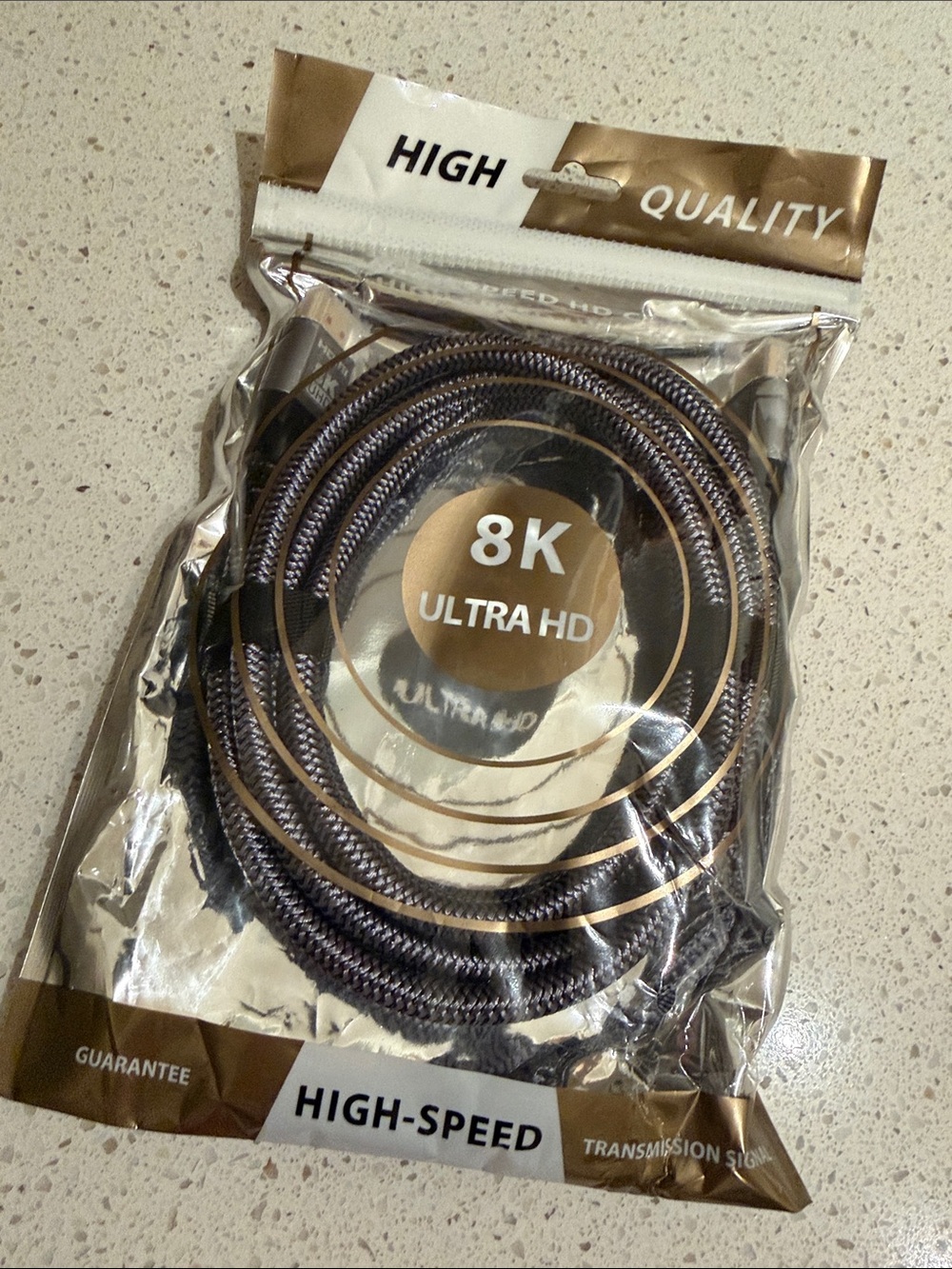 8K Ultra HD High-Speed Braided HDMI Cable - Gray